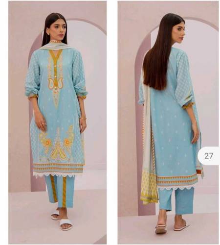 New Stylish 3 Pcs Digtital Printed Cambric Lawn zellbury 100% orignal
