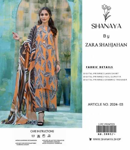 SHANAYA lawn 3pc