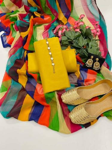 Katan Silk 3pc Collection with free neckline and Khussa 