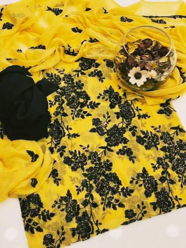 🎉 Black Sequence Embroidery Chiffon *3Piece Suit*