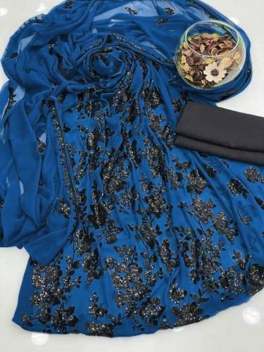 🎉 Black Sequence Embroidery Chiffon *3Piece Suit*