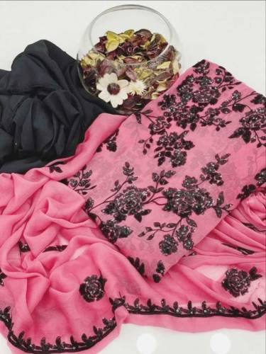 🎉 Black Sequence Embroidery Chiffon *3Piece Suit*