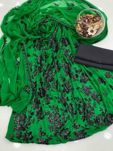 🎉 Black Sequence Embroidery Chiffon *3Piece Suit*