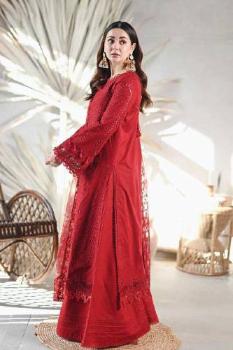 lawn fully heavy  embroidered scifflie front with heavy embroidered 