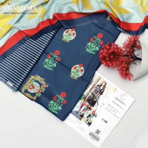 3 pcs premium charizma lawn suit