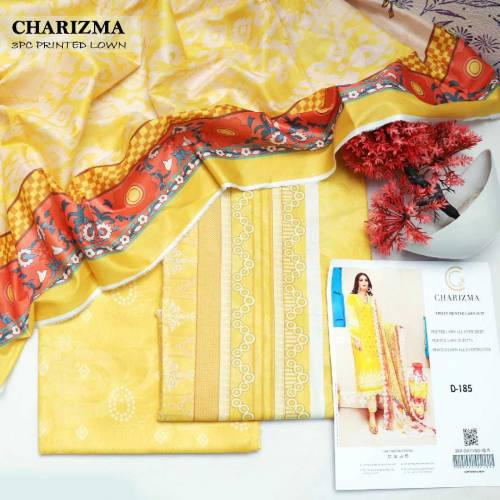 3 pcs premium charizma lawn suit