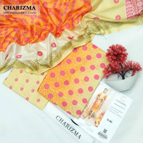 3 pcs premium charizma lawn suit