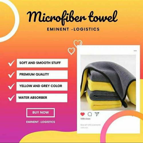 microfiber towel 4 pieces yellow/gray 30cm x 40cm