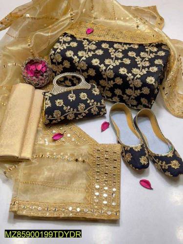 •  Fabric: Organza•  Shirt Front: Embroidered•  Neckline: Embroidered 