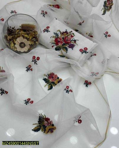 •  Fabric: khaddi Net•  Shirt: Khaddi Net Shirt Cross Stitch Embroider