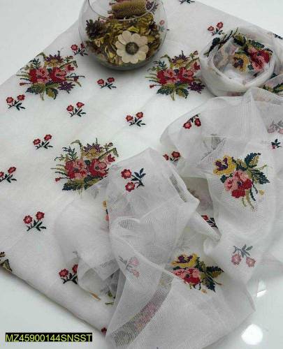 •  Fabric: khaddi Net•  Shirt: Khaddi Net Shirt Cross Stitch Embroider