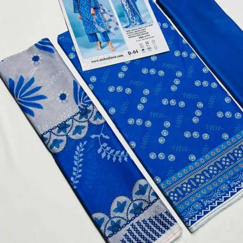 summer girls lawn unstitched 3 pics suit 