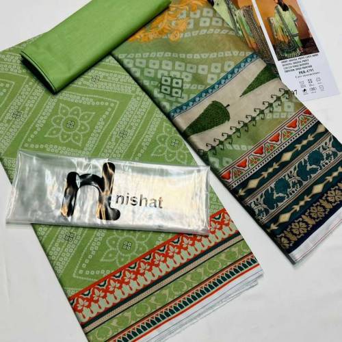 summer girls lawn unstitched 3 pics suit 