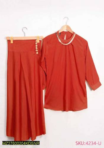 2 pcs women 'Grip Dyed plain suit 