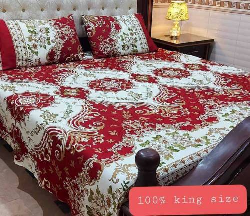 3 pieces crystal cotton bedsheets 