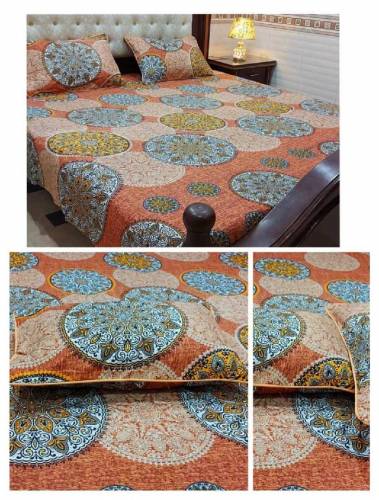 3 pieces crystal cotton bedsheets 