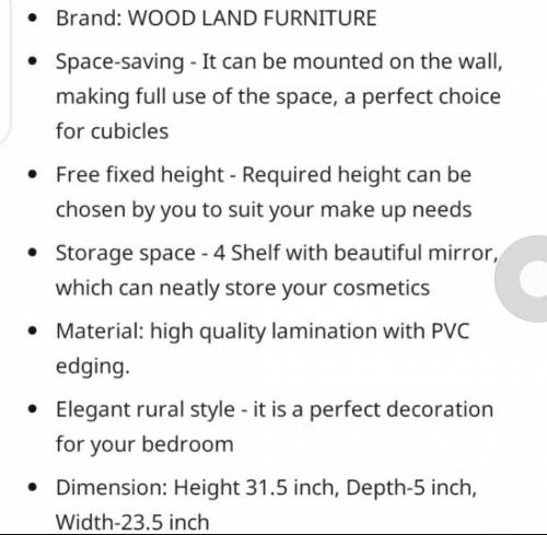Dressing Table with mirror and shelves 