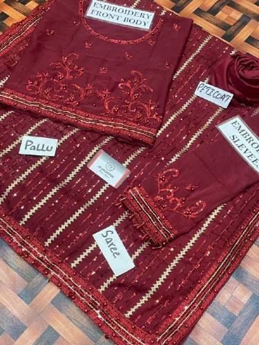 Complete Chiffon Saree For Girls/Wonen