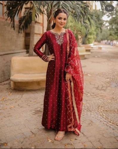 Crinkle Chiffon 4 pc Women's Unstitched Suit