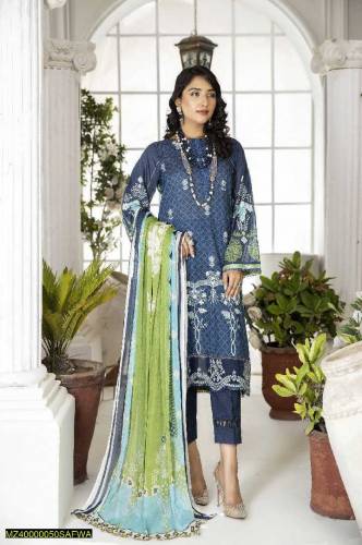3 Pcs Women's Lawn Suit 