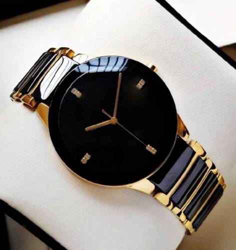 Black And Golden Watch For Men And Women
