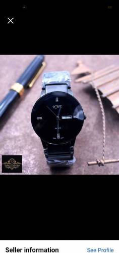 Black And Golden Watch For Men And Women