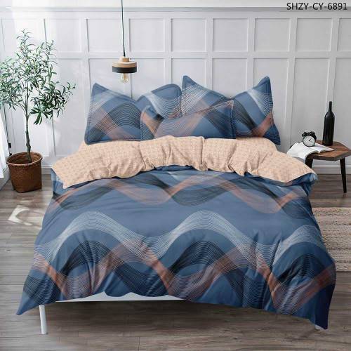 King Size Cotton Bedsheet Set with Pillow Covers -