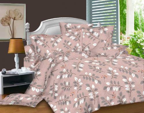 King Size Cotton Bedsheet Set with Pillow Covers -