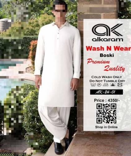 Man unstitched Alkaram Cloth Wash and Wear 