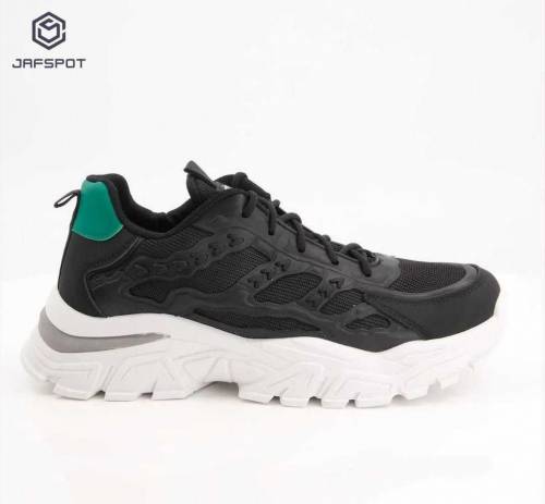 Jafspot men's mesh and pu leathers sneaker,black