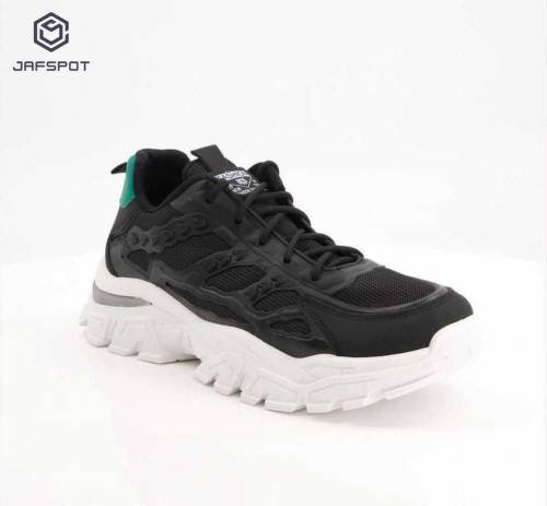 Jafspot men's mesh and pu leathers sneaker,black