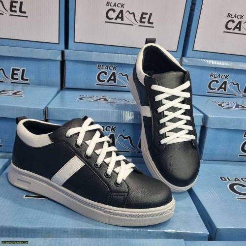 Black Camel Leather shoes for Men-39 White & Black