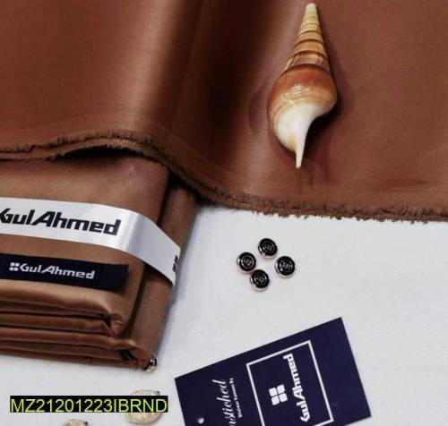 Gul Ahmed brand men's unstiched silk plain suit (free home delivery)