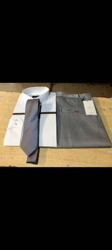 mens pents shirt with contrast tie 