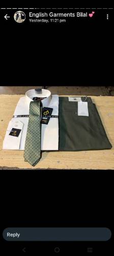 mens pents shirt with contrast tie 
