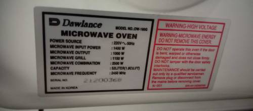Dawlance Oven DW 180G