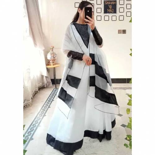 Newly launched White Diana Maxi with trousers & Dupatta 