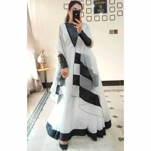 Newly launched White Diana Maxi with trousers & Dupatta 