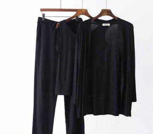 3 Pcs Women's Stitched Jersey Plain Sleepwear 