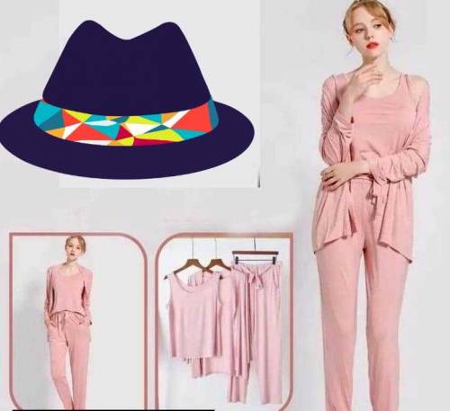 3 Pcs Women's Stitched Jersey Plain Sleepwear 
