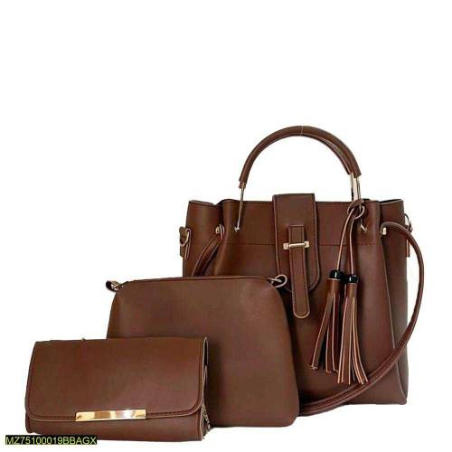 Alexa 3 pcs handbags chocolate brown 