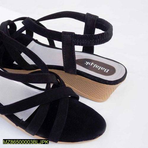 Women's Velvet Heels Sandals 7719,Black