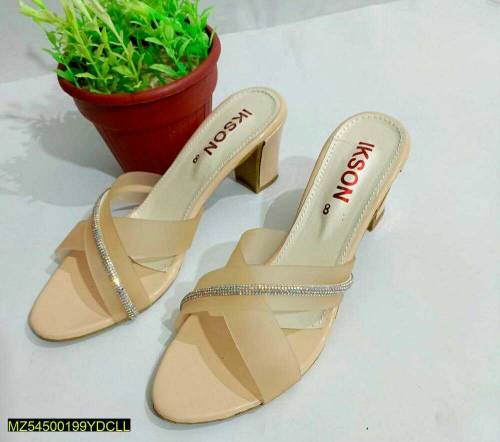 Women Leather Plain Heels