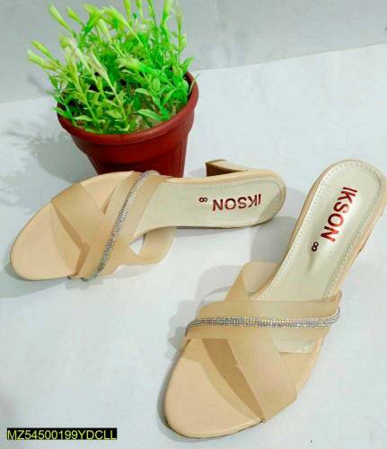 Women Leather Plain Heels