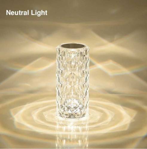 Rechargeable Rose Diamond Table Lamp with Wireless Remote 16RGB Colour