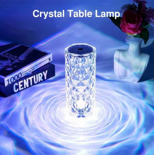 Rechargeable Rose Diamond Table Lamp with Wireless Remote 16RGB Colour