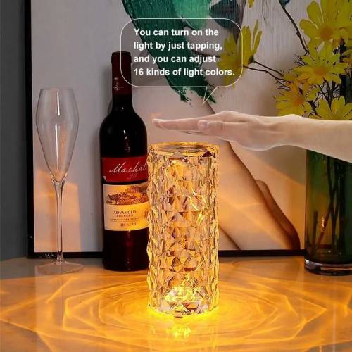 Rechargeable Rose Diamond Table Lamp with Wireless Remote 16RGB Colour