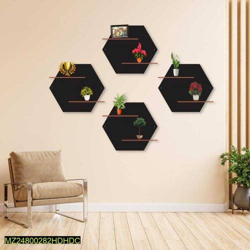 Hexa Wall Hanging  Double Shelves 