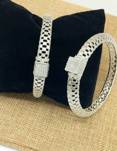 2 pcs silver plated bangles