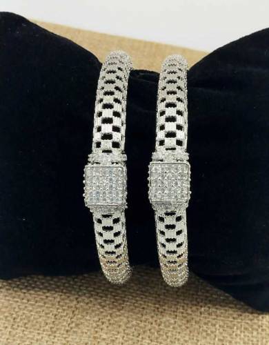 2 pcs silver plated bangles
